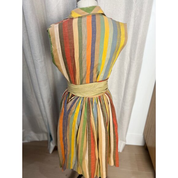 Vtg 60s QUEEN CASUALS Striped Two-Piece Top & Skirt Set XS/2 Sanforized - Picture 5 of 9